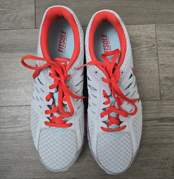 Nike Women's Flex 2013 Running Shoes Size 9.5 EUC Grey Blue Red - Picture 5 of 9